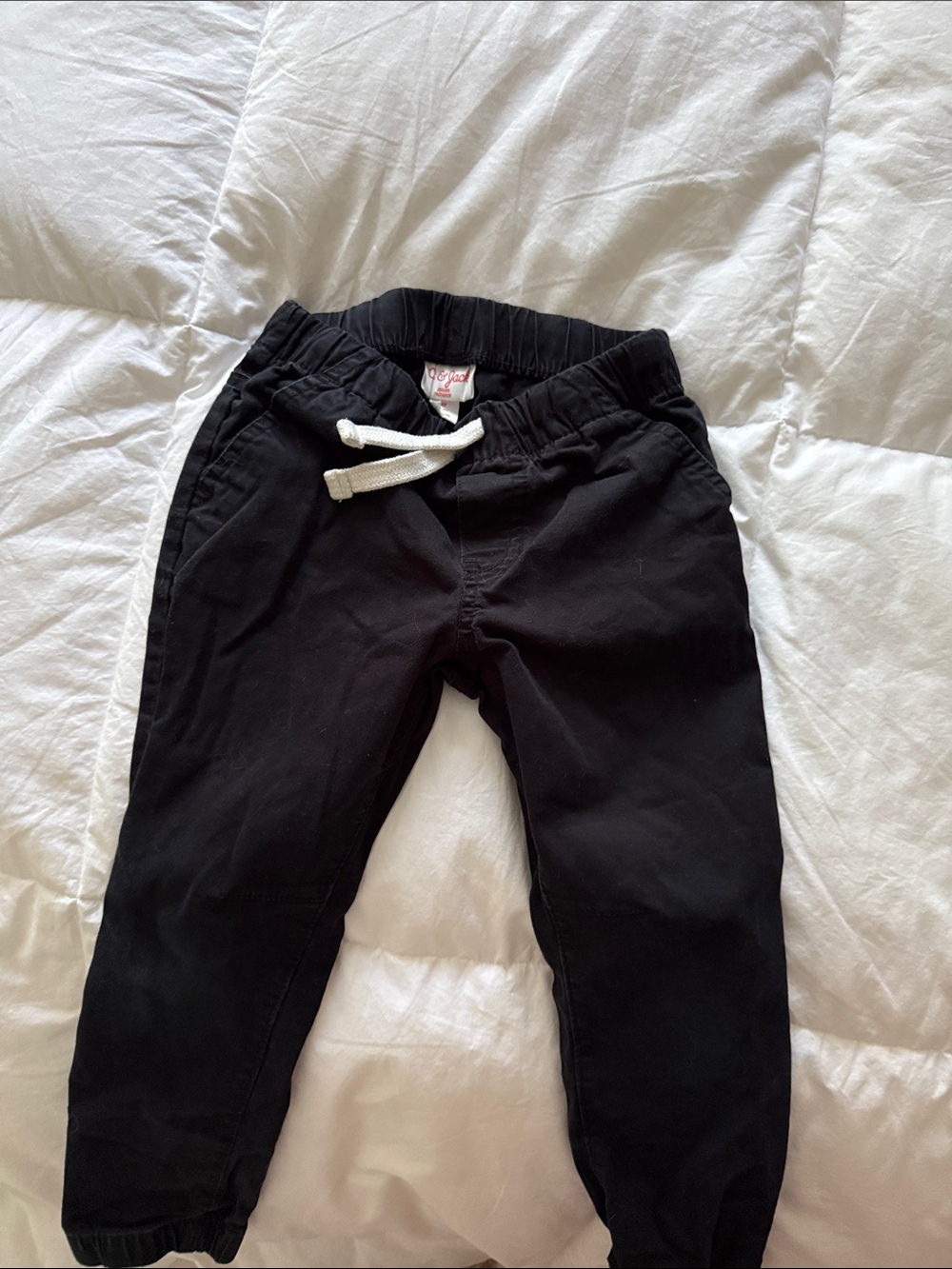 Cat & Jack Black Jogger Pants with White Drawstring